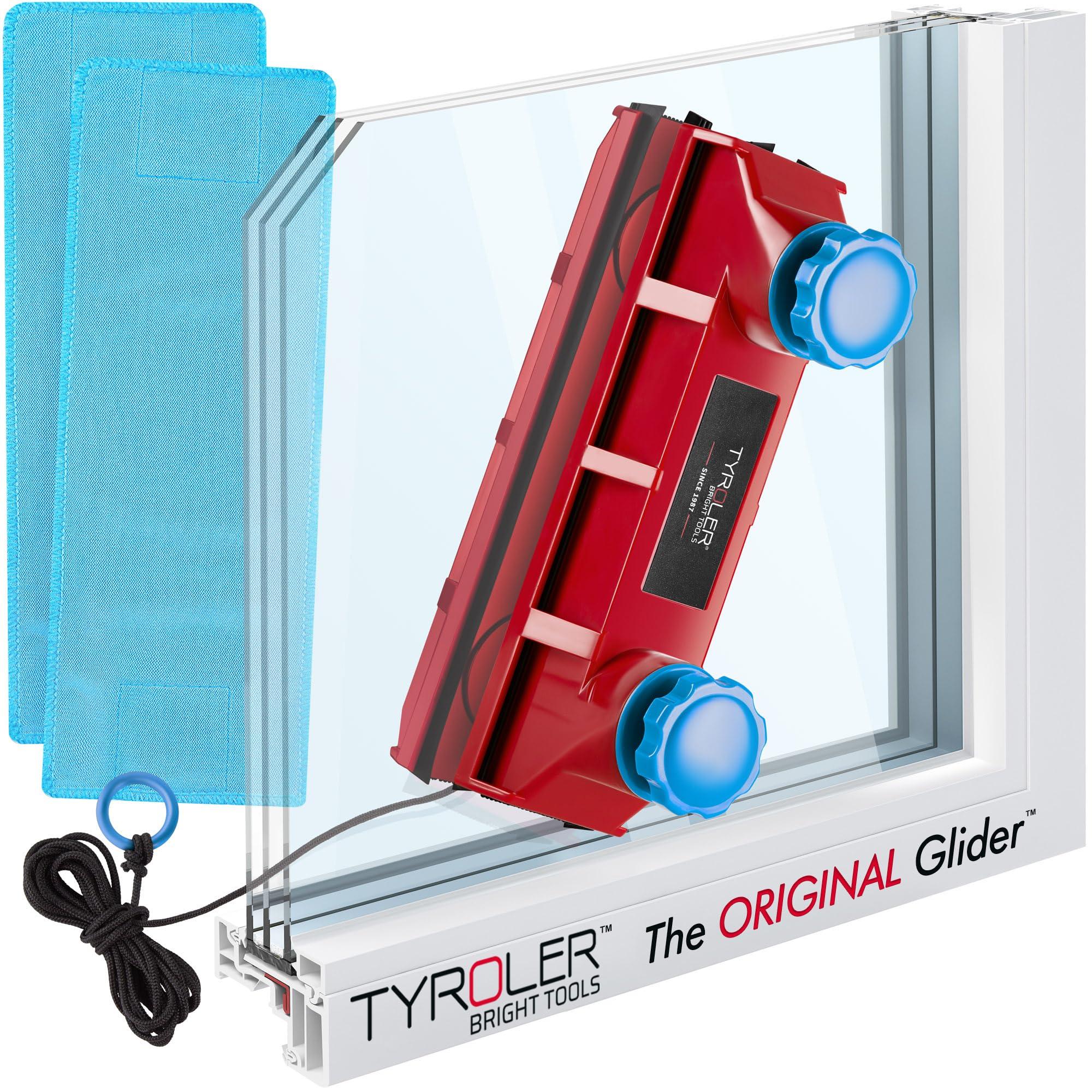 Tyroler Bright Tools Tyroler Magnetic Window Cleaner Tool | The Glider D-3 AFC Double Sided Outside Window Cleaner Fits Windows 0.1\"-1.1\" Thick, Adjustable Control Magnet Window Cleaner Tool, Ideal Magnetic Glass Cleaner