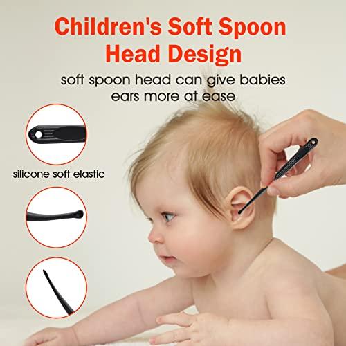 Ear Pick -01 Ear Pick Ear Wax Removal Kit, Ear Cleansing Set, Earwax Remover Tool, Ear Curette Ear Wax Remover Tools with a Cleaning Brush and Storage Box, Medical Grade, for Ear Adult and Kid, Silver, 10 Pcs