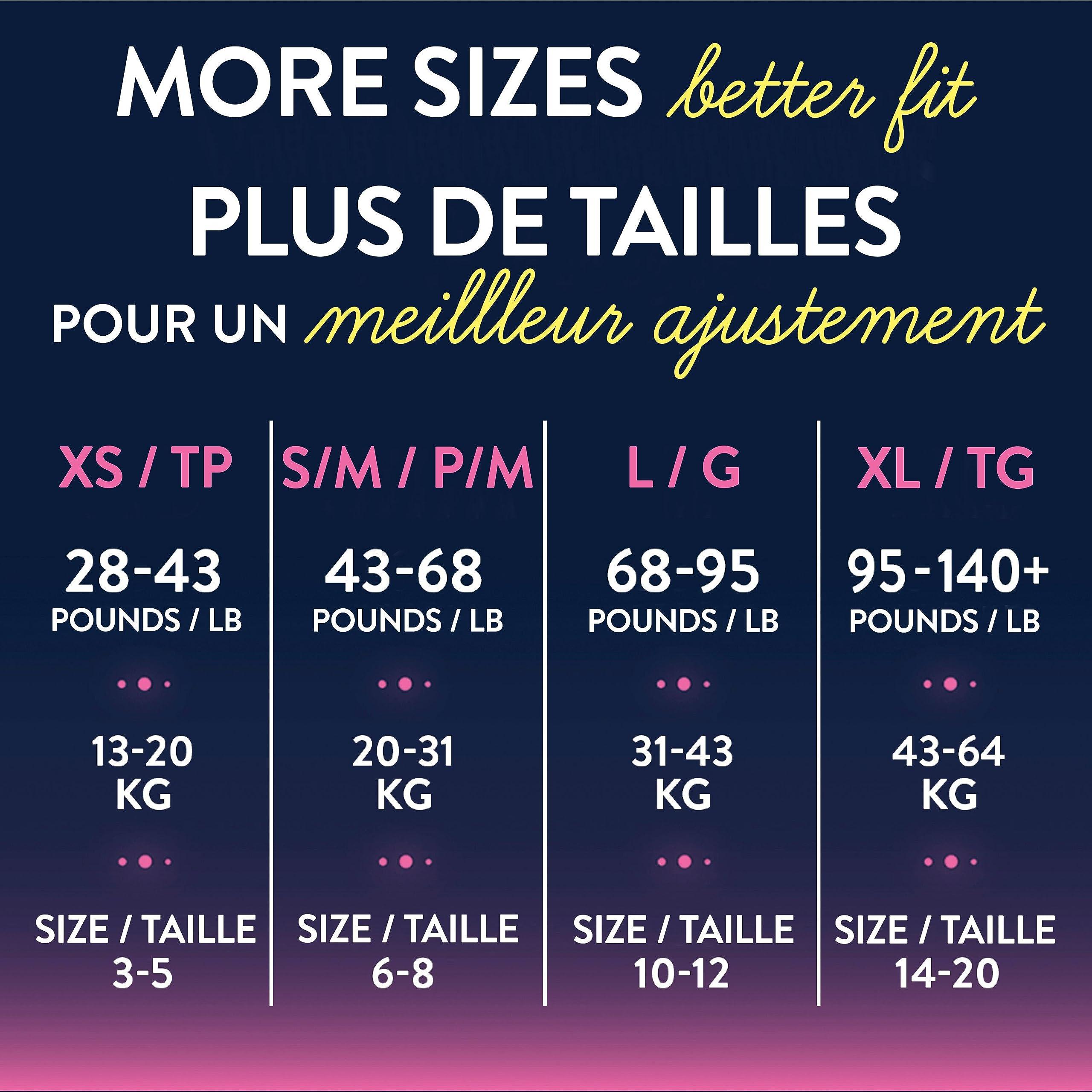 GoodNites Huggies Goodnites Training Pants, Girls Bedwetting NightTime Underwear, Size XS, 28-43 lbs, 44 Count, Giga Pack