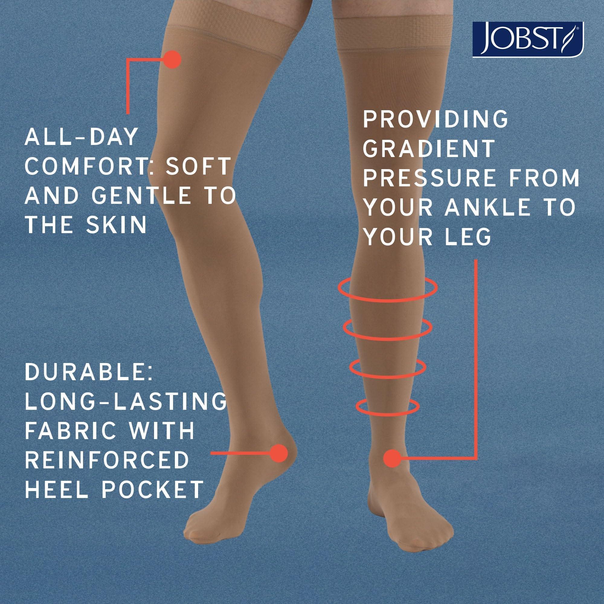 JOBST JOBST Relief 30-40 mmHg Compression Stockings, Waist High Pantyhose, Open Toe | Compression Socks for Women/ Men for Tired, Aching or Swollen Legs, Minor Varicosities | Beige, Medium