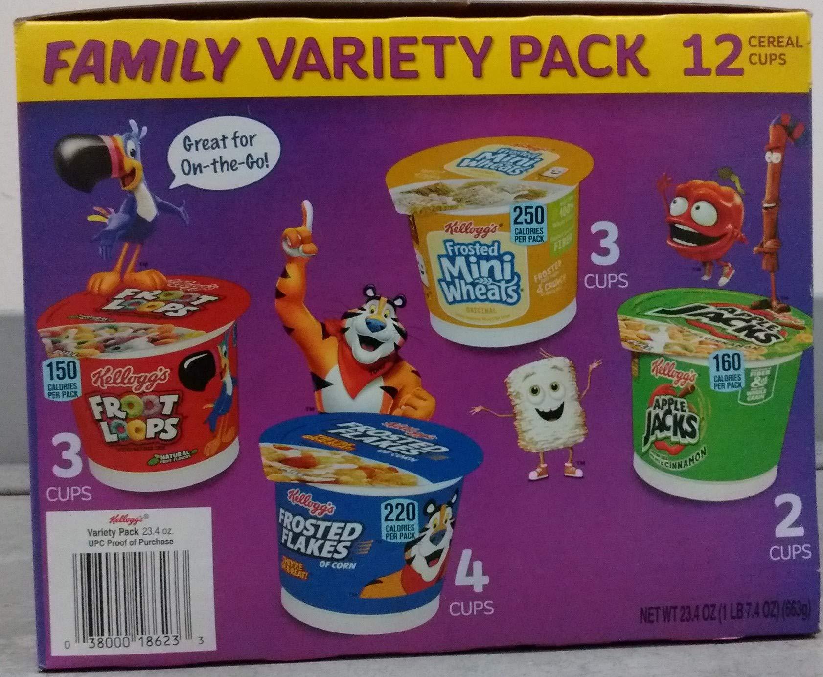 Kellogg's Kellogg's Breakfast Cereal Cups Family Variety Pack, 12 ct