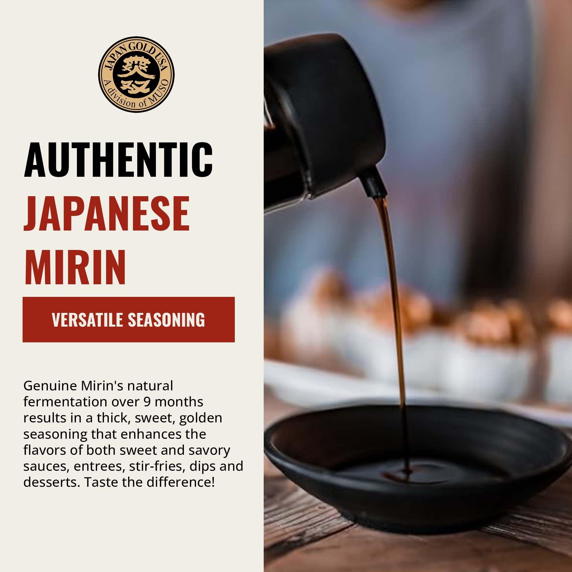 OHSAWA® Ohsawa - Genuine Mirin, Authentic Japanese Sweet Cooking Wine, Vegan, Non-GMO, USDA Certified, Ideal for Sauces, Marinades - 8.45 oz