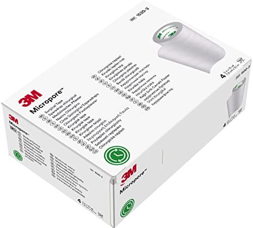 Micropore 3M™ Micropore™ Surgical Tape 1530-3, 3 inch x 10 yard (7,5cm x 9,1m), 4 rolls/box