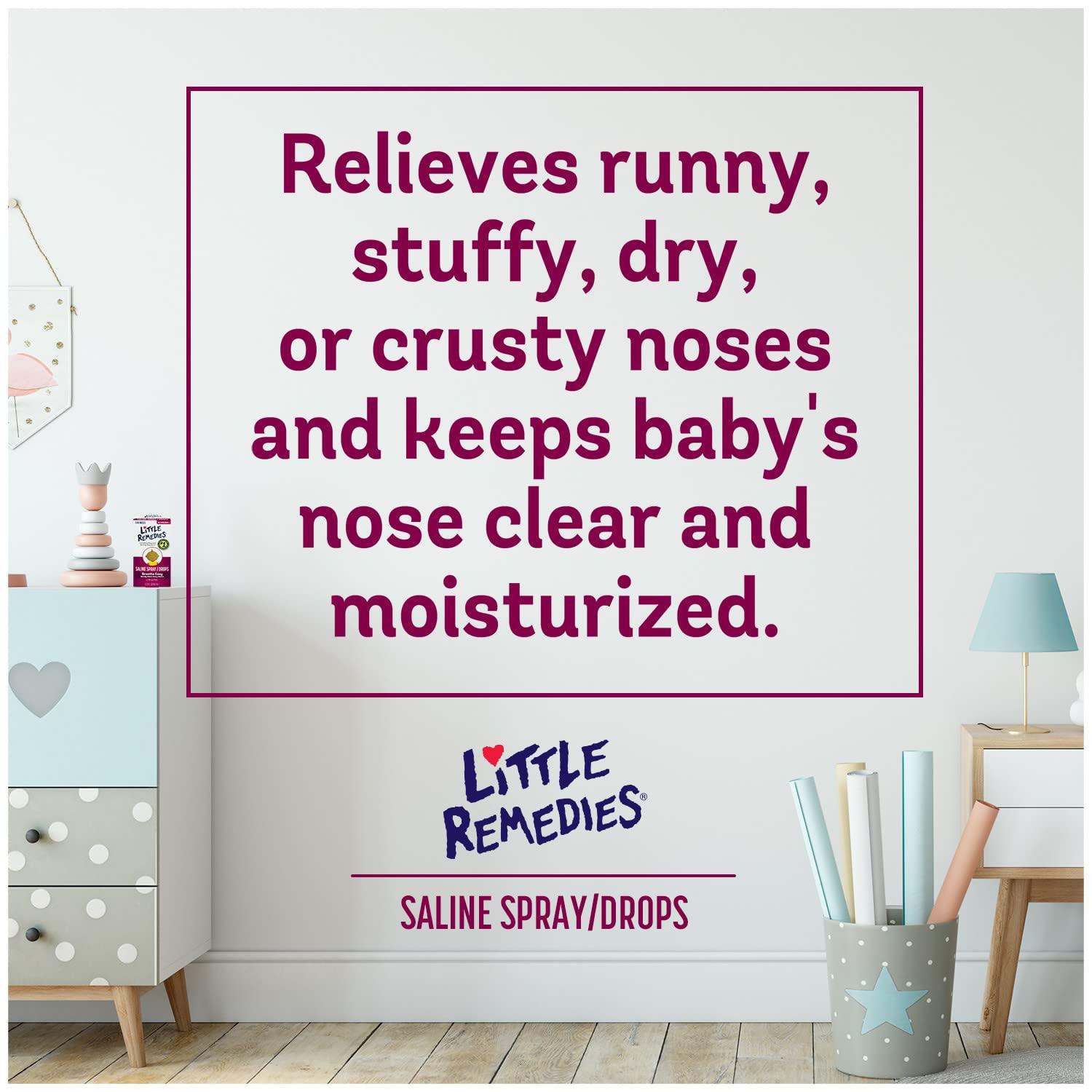 Little Remedies Little Remedies, Saline Nasal Spray and Saline Drops for Baby and Newborn, 0.5 Fl Oz, 3 Pack