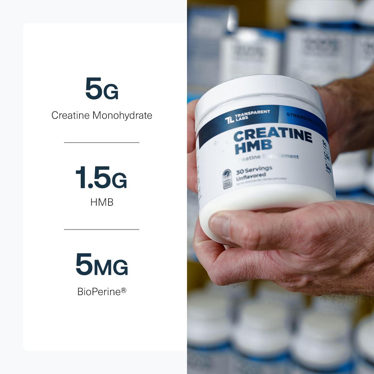 Transparent Labs Transparent Labs Creatine HMB - Creatine Monohydrate Powder with HMB for Muscle Growth, Increased Strength, Enhanced Energy Output, and Improved Athletic Performance - 30 Servings, Hawaiian Splash