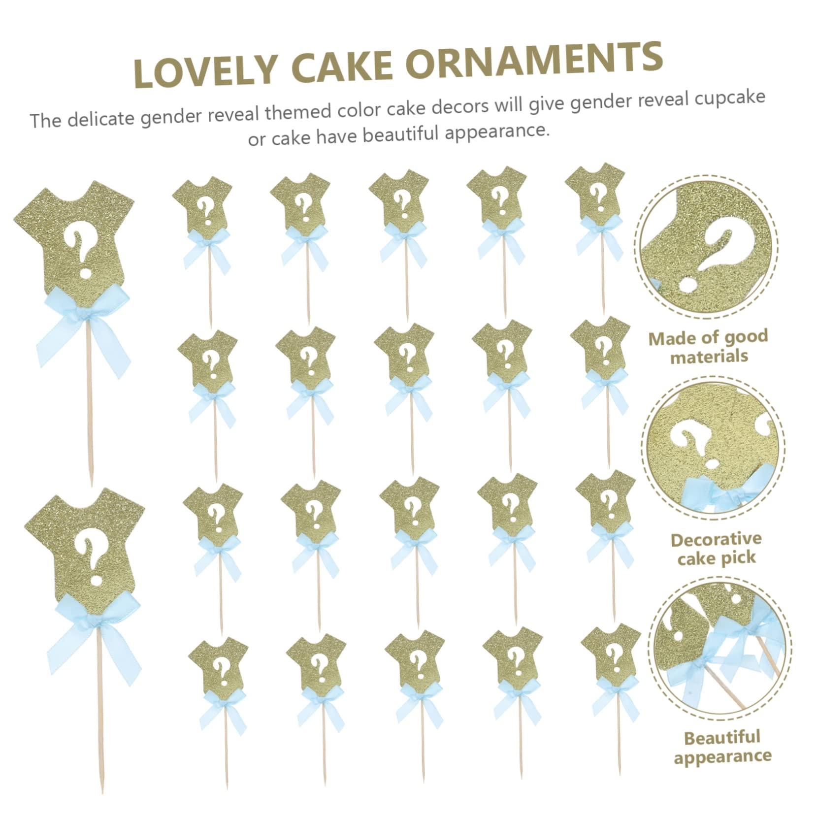 GANAZONO GANAZONO 4 sets Clothes Question Mark Cake birthday toppers for cakes birthday cupcake topper or blue cakes toppers pink happy birthday decorations cupcake toothpick baby Paper boy