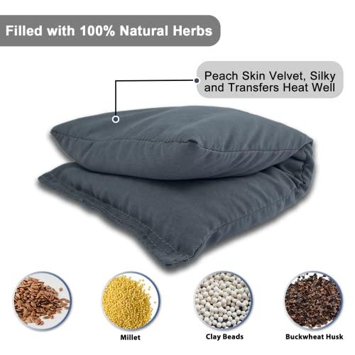 MORLIDEN Microwave Heating Pad, 6.5 x 12“ Microwavable Heating Pads for Neck and Shoulders, Moist Heat Pack Pillow Warm Compress for Knee, Muscles, Joints, Wrist, Abdomen (Dark Gray)