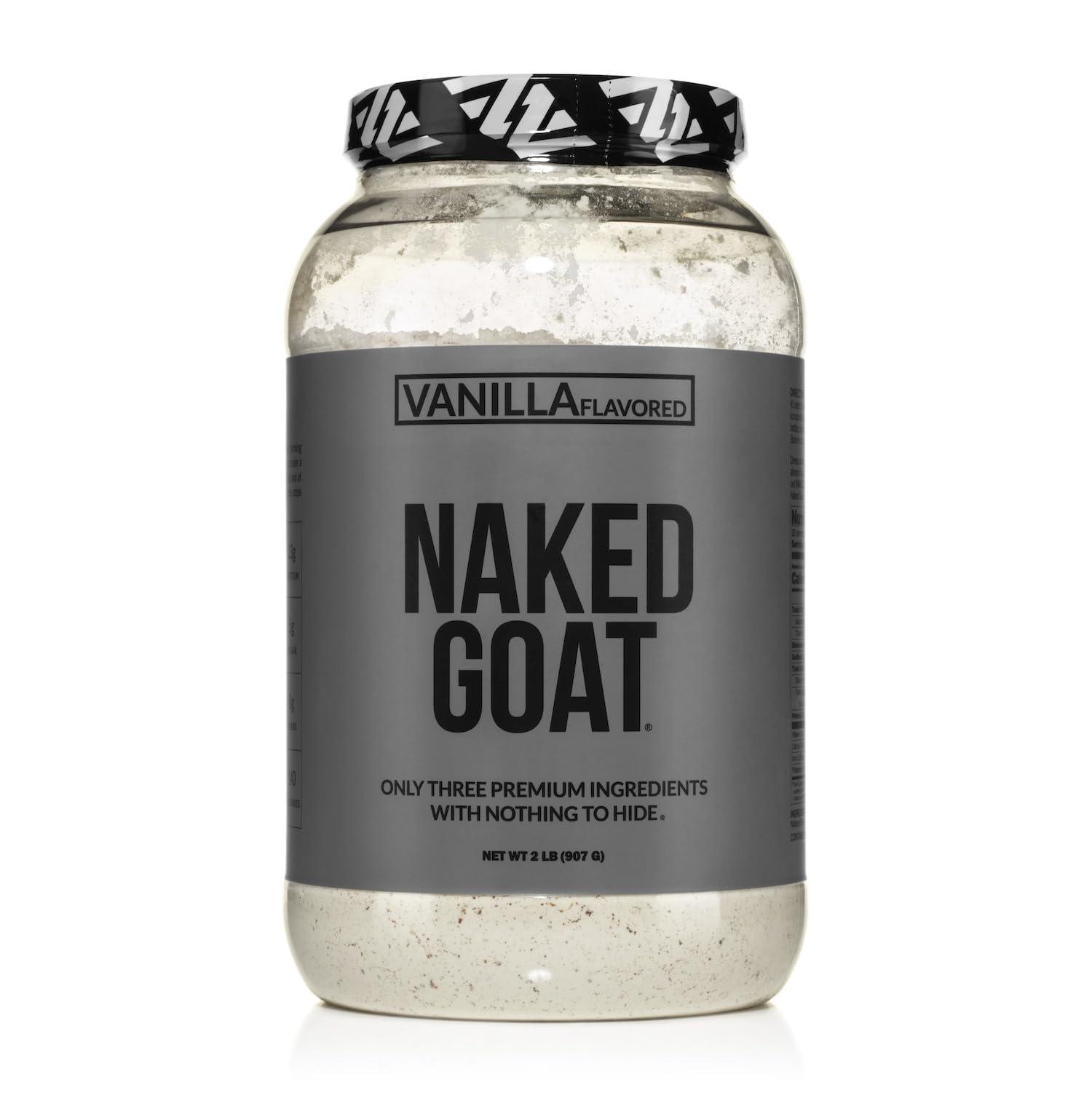 NAKED NAKED Goat Vanilla Protein Powder - Pasture Fed Goat Whey Protein Powder from Small-Herd Dairies - Only 3 Ingredients - GMO Free, Soy Free - All Natural - 23 Grams of Protein - 25 Servings