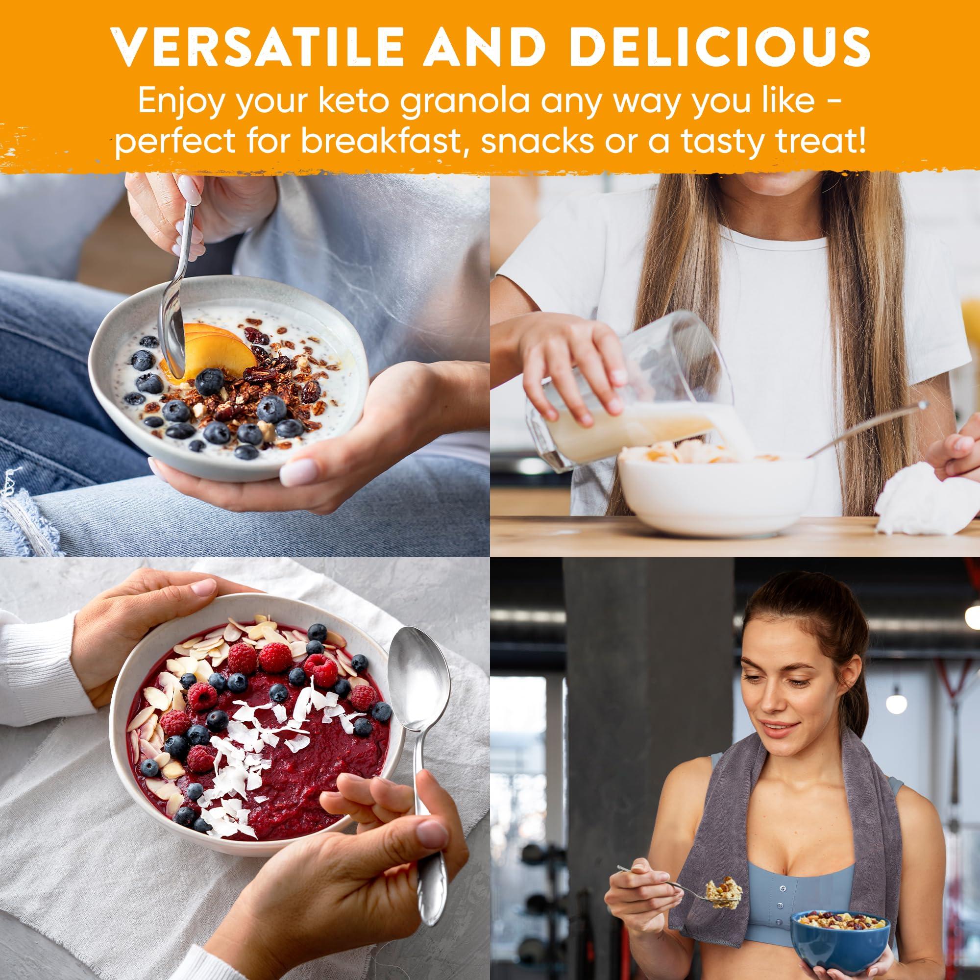 Andes Secret Andes Secret Original Low Calorie Granola - 11oz High Protein Cereal, Keto Low Carb Granola for Yogurt - Nut Mix Almonds, Walnuts, Hazelnuts - 3g Net Carbs, No Sugar Added, Grain & Gluten Free