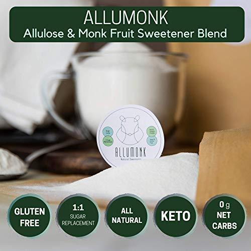 ChipMonk ChipMonk AlluMonk - Allulose and Monk Fruit Sweetener Blend - Keto, Diabetic & Paleo Friendly - Zero Calorie, Zero Carb, Granulated Natural Sugar Substitute - Gluten Free, Vegan