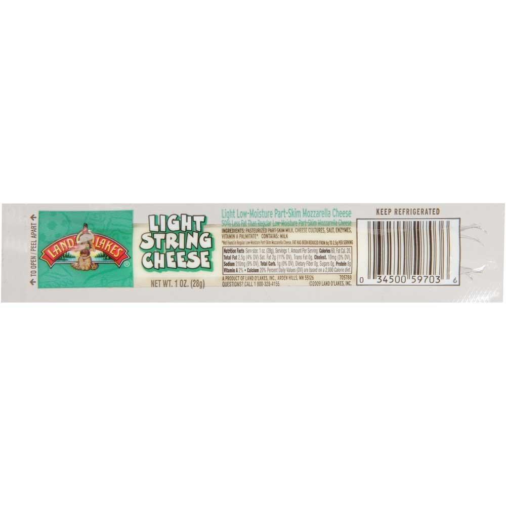Land O Lakes Land O Lakes Light Mozzarella String Cheese Portion, 1 Ounce -- 168 per case.