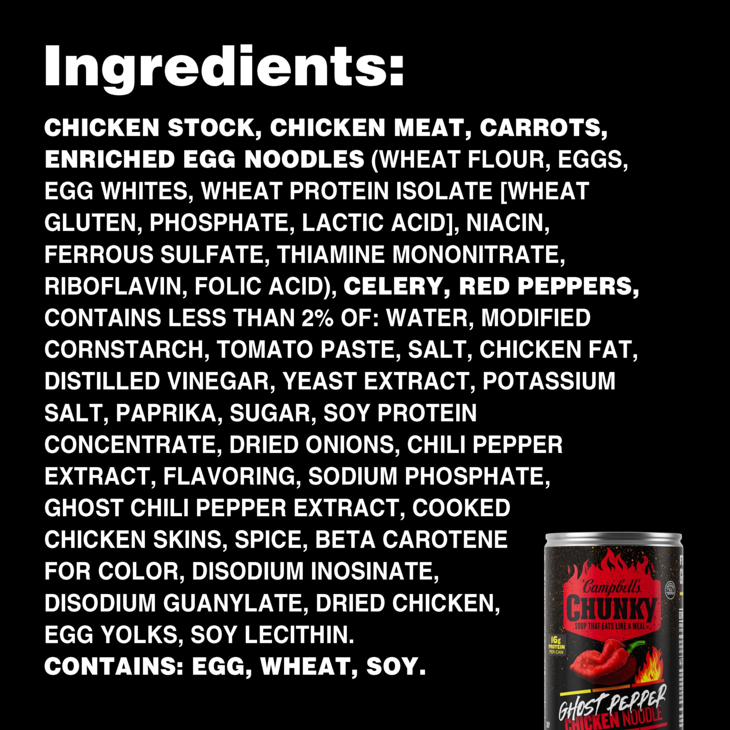 Campbell\'s Campbells Chunky Soup, Ghost Pepper Chicken Noodle Soup, 18.6 oz Can (Pack of 2)