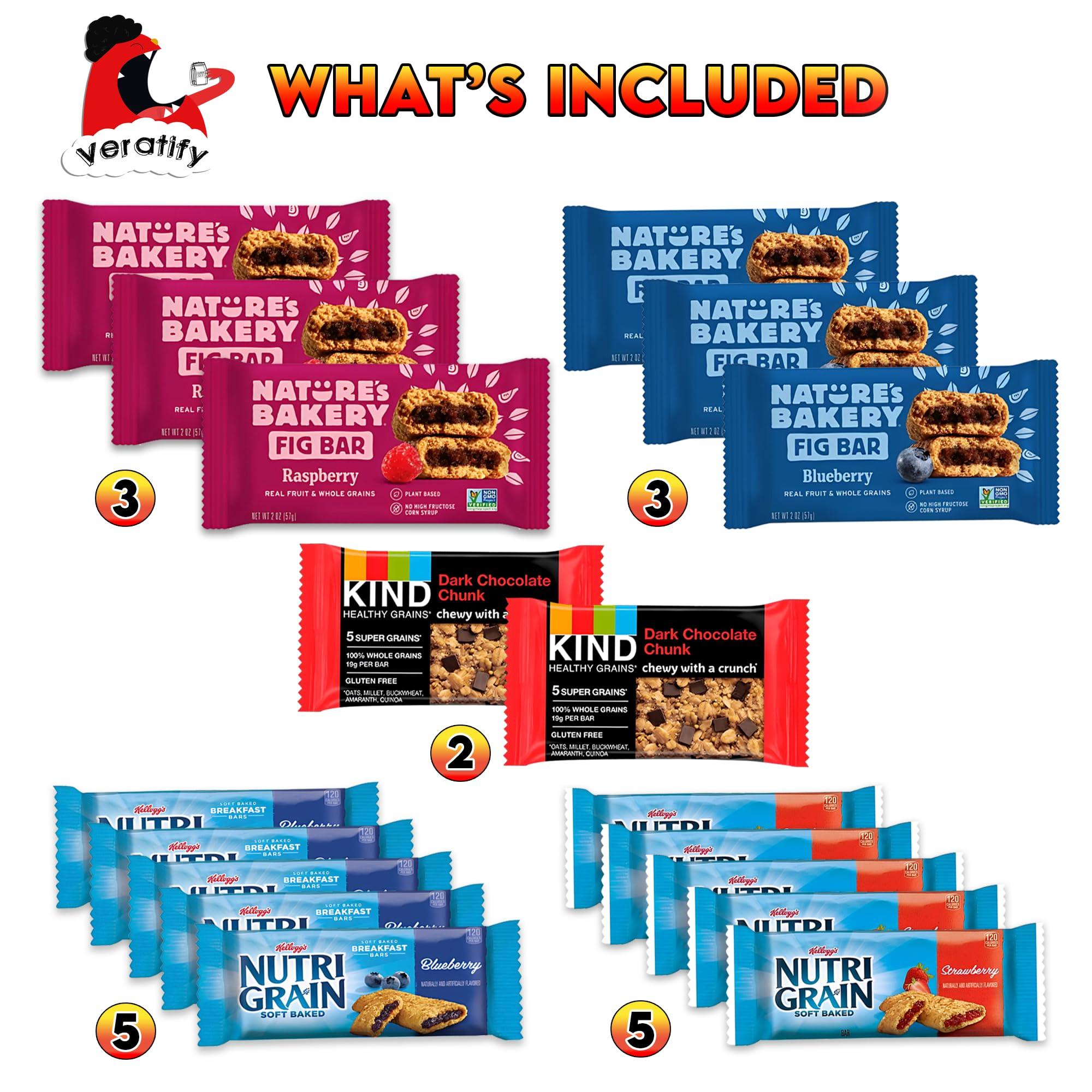 Veratify Veratify - Healthy Mixed Snack Box & Snacks Gift Variety Basket - Perfect for Men, Women, Adults, Office, School, College, Work - Variety Assortment Gift Basket - (Gift Care Package 66 Count)