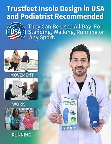 Trustfeet Trustfeet Heavy Duty Support Metatarsal Pain Relief Insoles for Metatarsalgia,Morton\'s Neuroma,Ball of Foot Pain Relief,Plantar Fasciitis,Arch Support Orthotics Shoe Inserts for Man Women-J