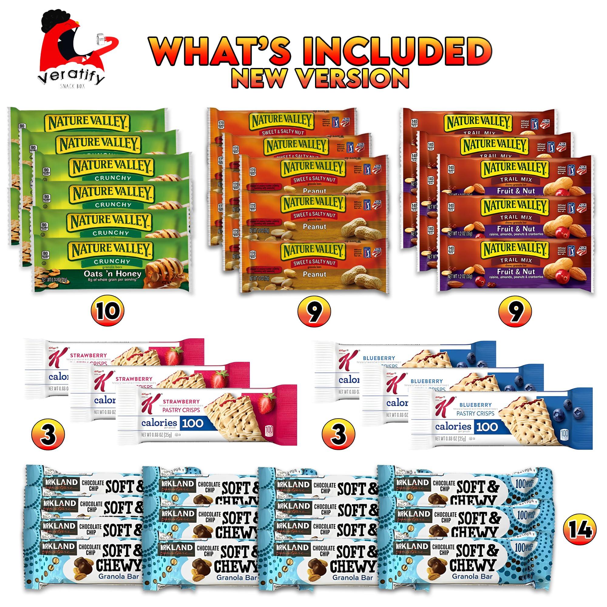 Veratify Veratify - Healthy Mixed Snack Box & Snacks Gift Variety Basket - Perfect for Men, Women, Adults, Office, School, College, Work - Variety Assortment Gift Basket - (Gift Care Package 66 Count)