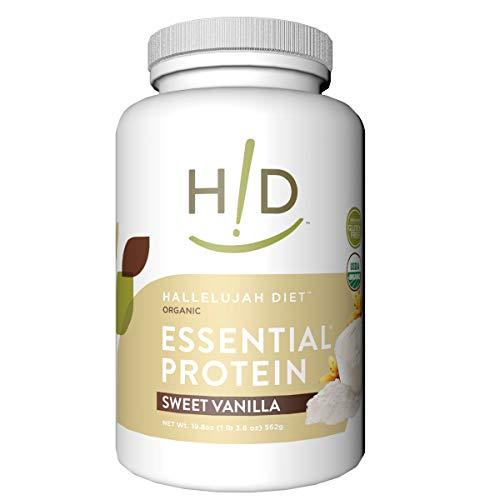 THE HALLELUJAH DIET Hallelujah Diet Organic Essential Protein Powder - Sweet Vanilla - 19.8oz (15 Servings)