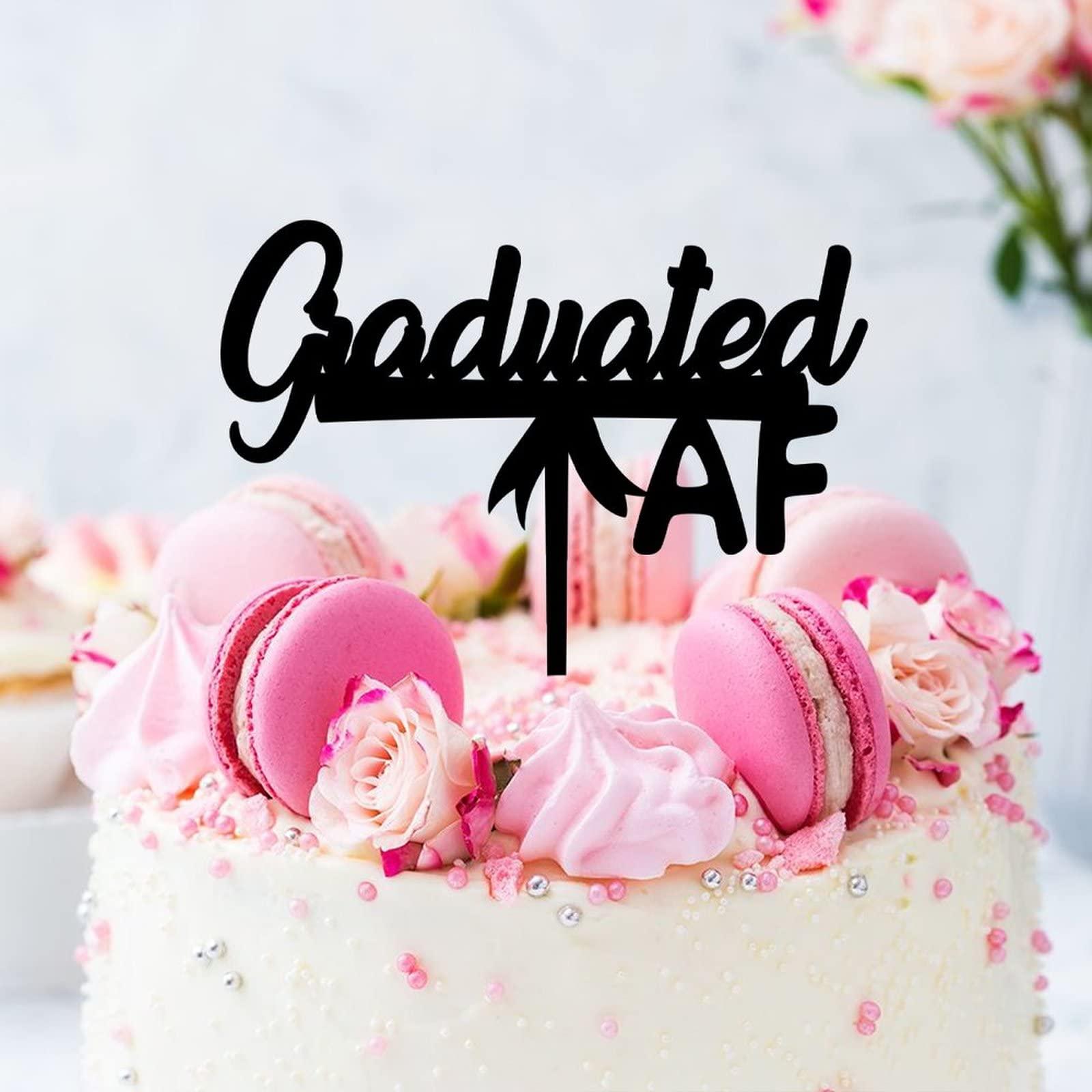 sanxnjana 2022 Congrats Grad Graduation Cake Topper Custom 2022 Engraved Baking Cake Insert Topper Sign Party Cake Decorations for High School College Graduate 2022 Graduation Party Decor Decorations