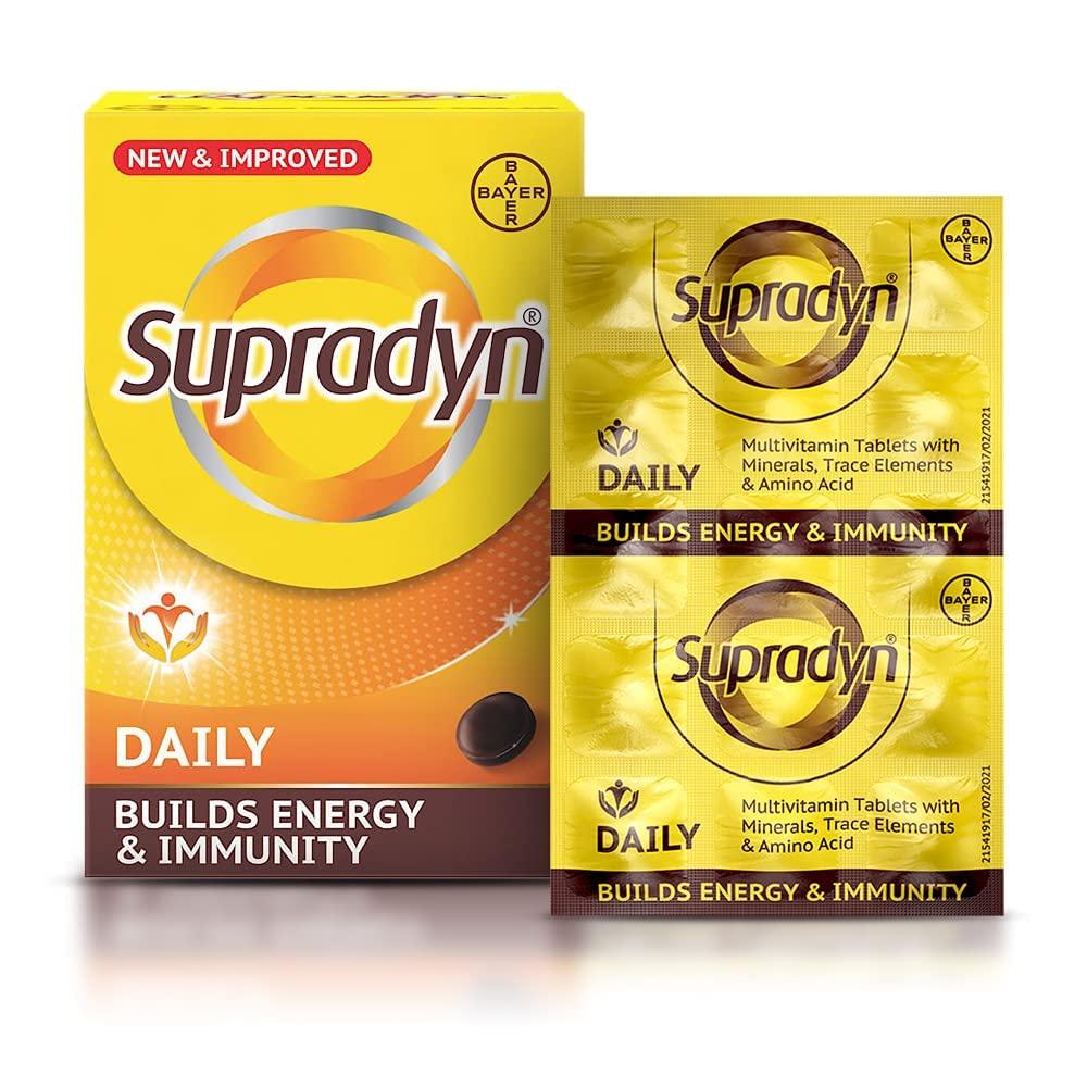 Supradyn Supradyn Daily Multivitamin Tablets (150 Tablets) for Men & Women with Essential Zinc , 12 Vitamins, 5 Trace Elements for Daily Immunity & Energy