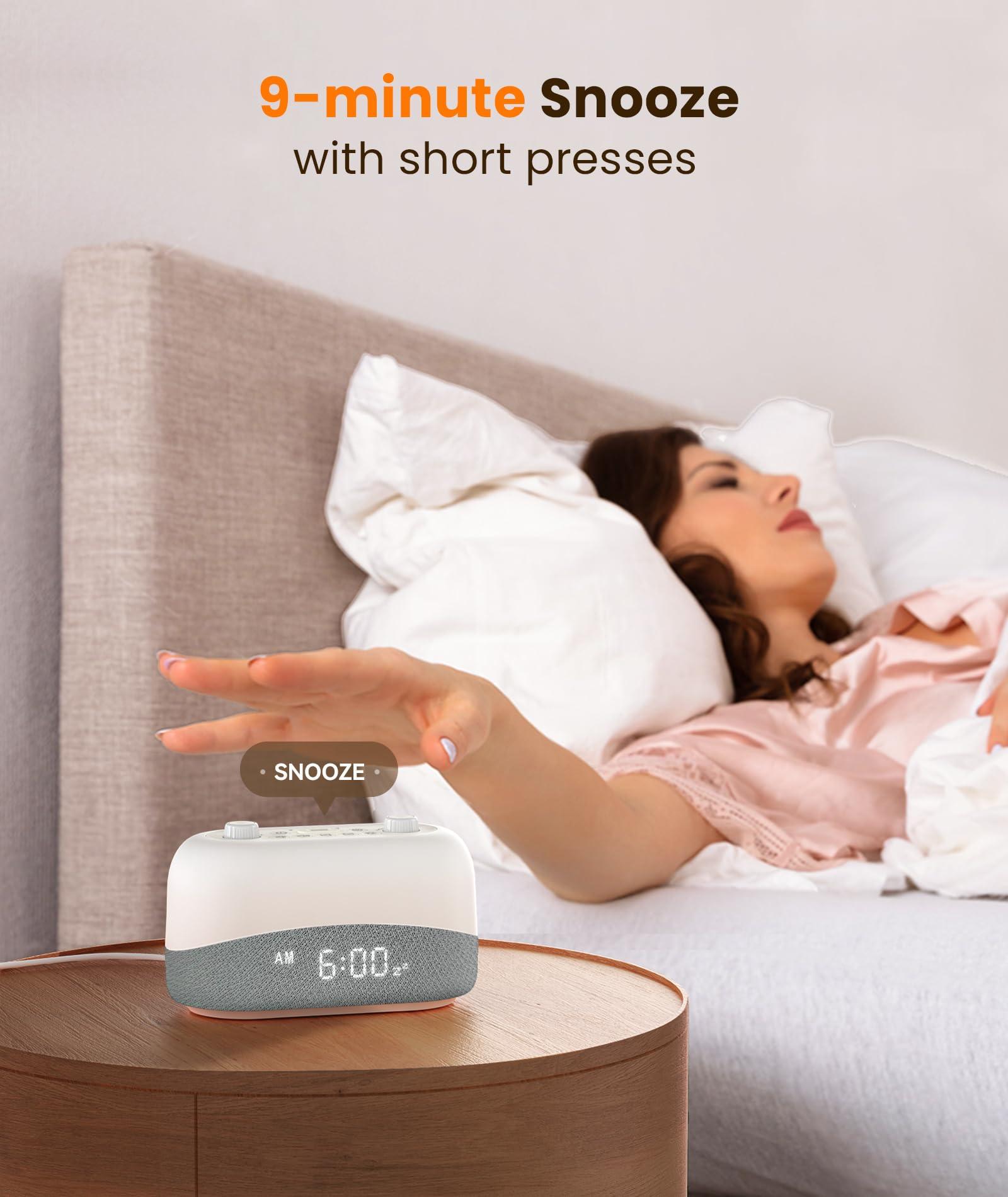 Dreamegg Dreamegg Sound Machine Alarm Clock - White Noise Sound Machine with 29 Soothing Sounds, Night Light, 0-100% Dimmable, 3 Alarm Sounds, Snooze, Digital Alarm Clock for Sleep Adults Bedrooms