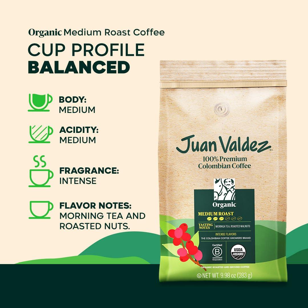 SC Products SC Products Juan Valdez Coffee Organic Cafe, 10 oz, Ground - Colombian Coffee (2 Pack)