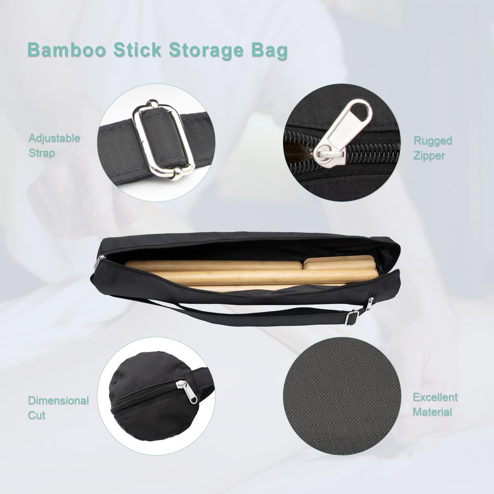 Goodtar Goodtar Electric Spa Bamboo Massage Sticks with Warmer Set Massage Tools Carry Bag