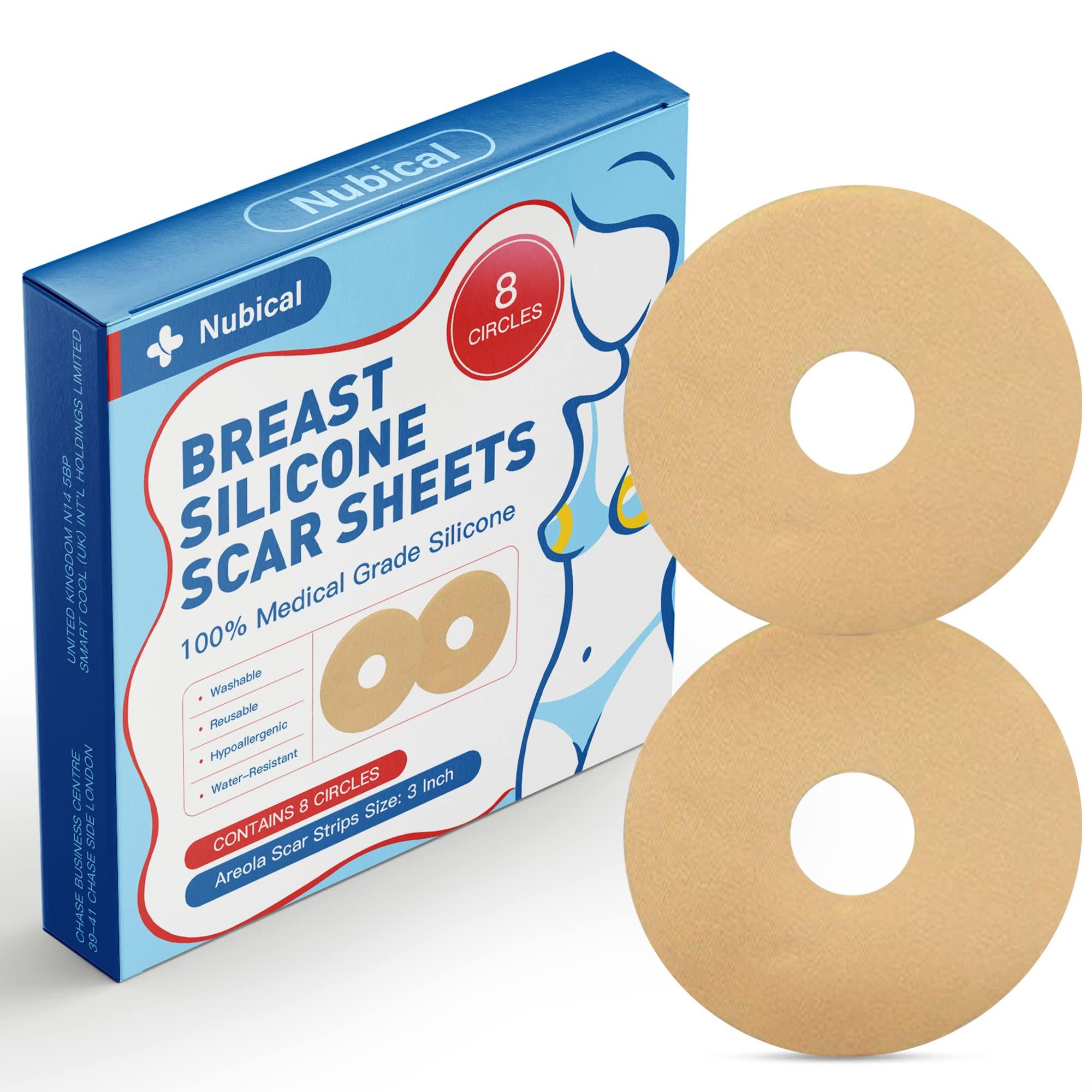 Nubical Medical Silicone Scar Sheets 8 Pack, Breast Scar Treatment After Surgery, Post Surgery Supplies Scar Removal SheetsBreast Reduction After Surgery for Scars