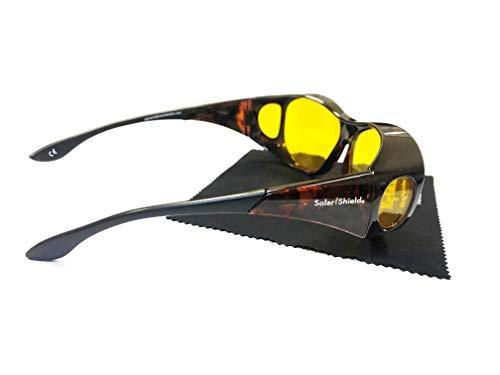 MAGNIFYING AIDS Eschenbach Comfort Shields Yellow Filter - 70% Transmission - Size: Small with Microfiber Cloth