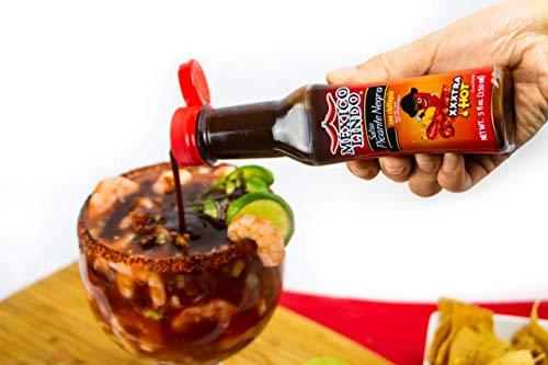 MEXICO LINDO Mexico Lindo Picante Negra Xxxtra Hot Sauce | Scoville Unit Level 80,000 | Sugar Free | 5 Fl Oz Bottles (Pack of 2)
