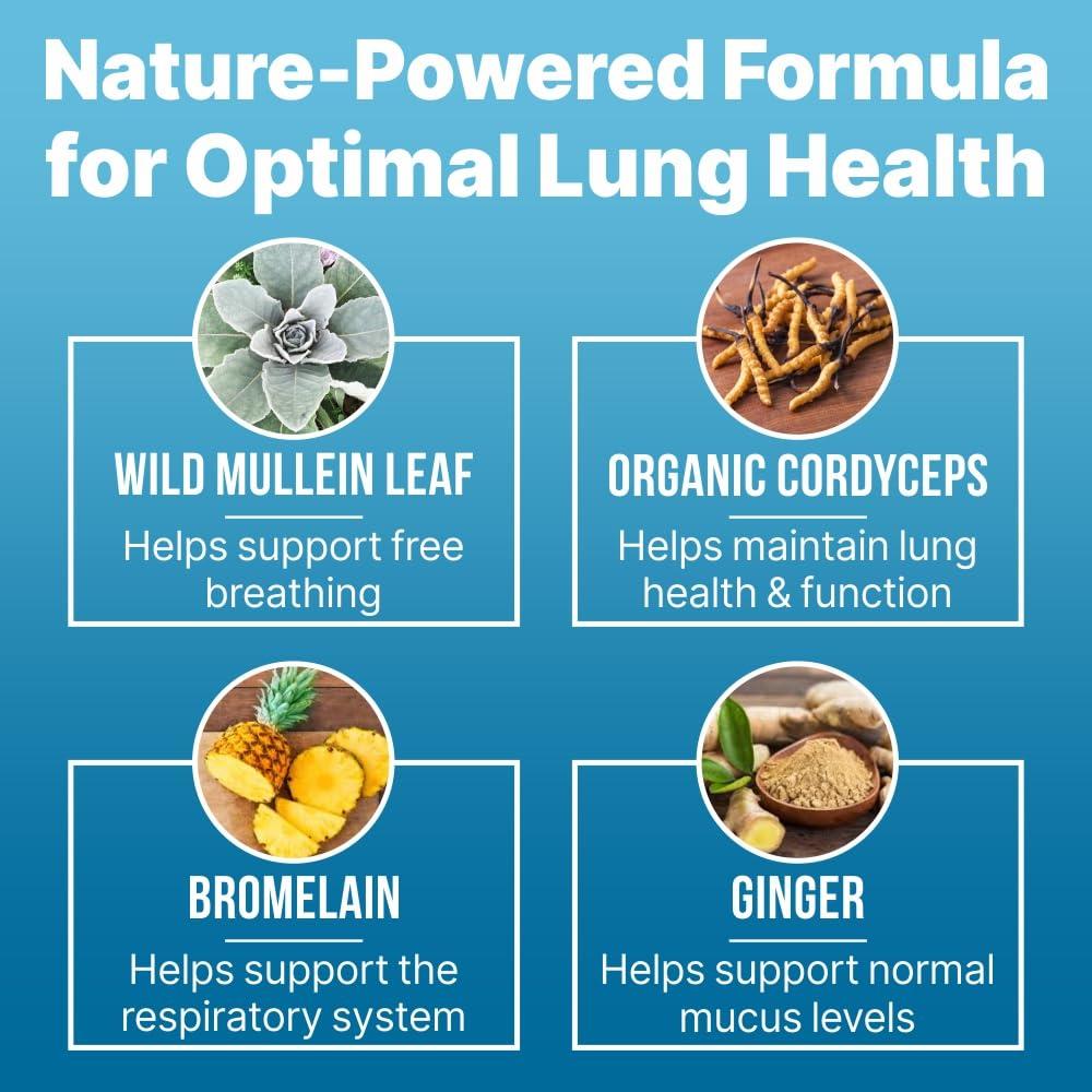 LUNG CLEAR PRO Lung Clear Pro Lung Support Supplement Drops with Wild Mullein Leaf Extract for Lungs and Mucus Relief Support - 2 Fl oz