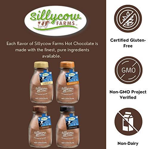 Silly Cow Farms SillyCow Farms Hot Chocolate Variety Pack - Marshmallow Swirl, Chocolate Chocolate, Chocolate Truffle, Chocolate Moo-Usse | Pure Cocoa Delight (16.9 oz Glass Jars Pack of 4)