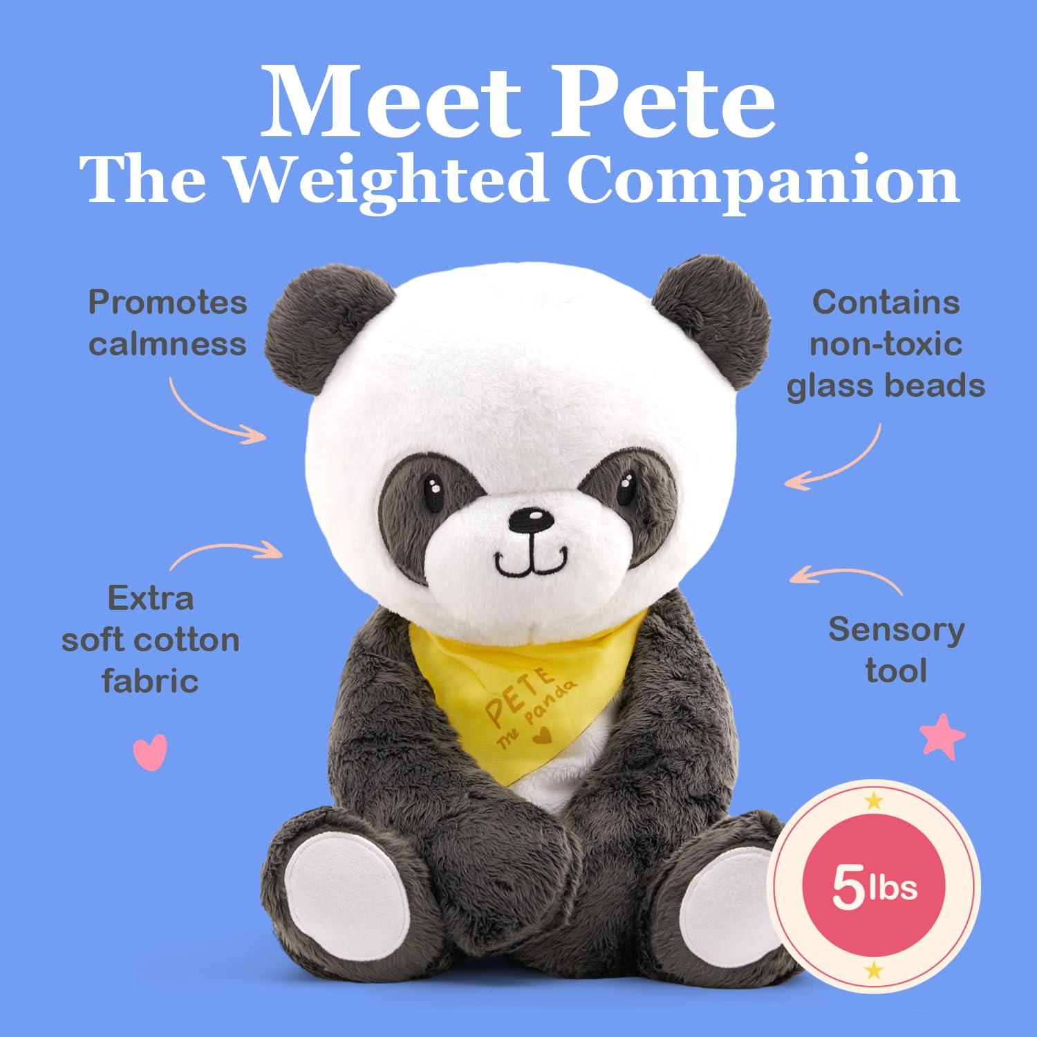 Lilly\'s Love Lilly\'s Love Weighted Stuffed Animal, 5lb | Sensory Weighted Plush for Kids and Adults | Machine Washable Plushies w/Removable Inner | Calming Weighted Stuffed Animals for Anxiety, Pete The Panda