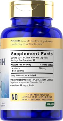 Carlyle Carlyle Lactoferrin Supplement | 300mg | 60 Capsules | Non-GMO and Gluten Free