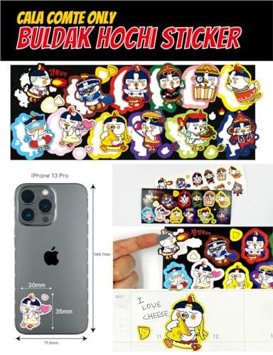 Q.REST ***12 types of Buldak character Hochi stickers***+ Rose Buldak stir-fried noodles Big Bowl 2 Pack + Buldak Sauce 2 Stick + wooden chopsticks 2 pairs - Korean Food Spicy Cup Ramen