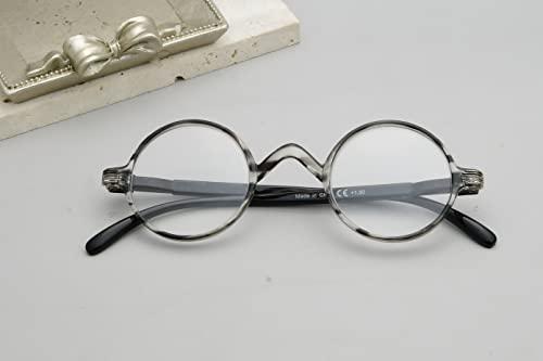 Eyekepper Eyekepper Round Reading Glasses a Little Large than Vintage Professor Oval Readers (Grey Stripe,+3.75)
