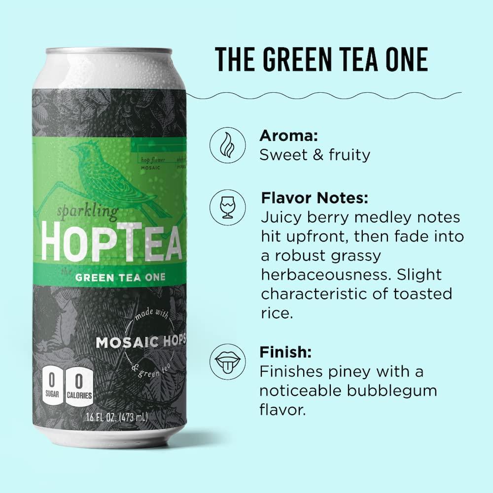 Hoplark HOPLARK Sparkling HopTea - The Green Tea One (12pk - 16oz Cans) - Craft Brewed NA Beer Alternative - Organic, Gluten-Free, Non GMO, Zero Calories, Sugar-Free, Natural Caffeine, Unsweetened