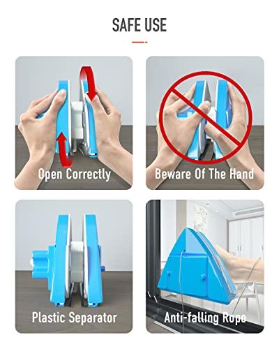 Baffect Double Side Magnetic Window Cleaner,Adjustable Magnetic Double Window Glass Wiper Glider Washing Brush Equipment Cleaning Brush Wiper Tools for High-Rise and Car Glazed Windows Thickness 4-30mm