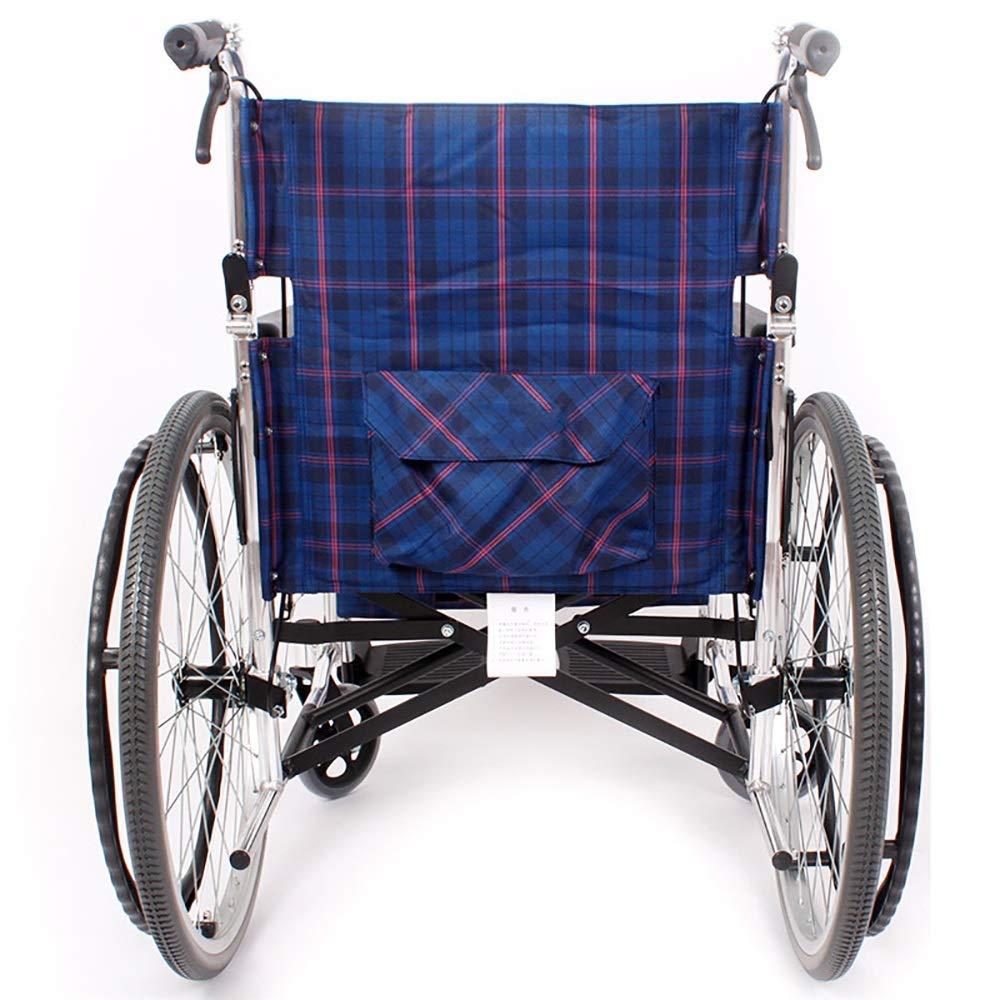 YUSIWOAL Light Transport Folding Lightweight Transport Mobile Wheelchair Portable Aluminum Alloy Elderly Elderly Disabled Lightweight Transport Mobile Wheelchairs with Handbrake