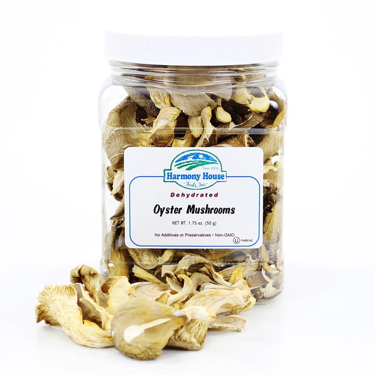 Harmony House Harmony House Foods Dried Oyster Mushrooms (1.75 oz, Quart Size Jar)