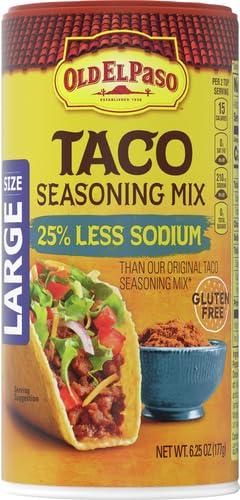 Old El Paso Old El Paso Taco Seasoning, 25% Less Sodium, Large Size, 6.25 oz.