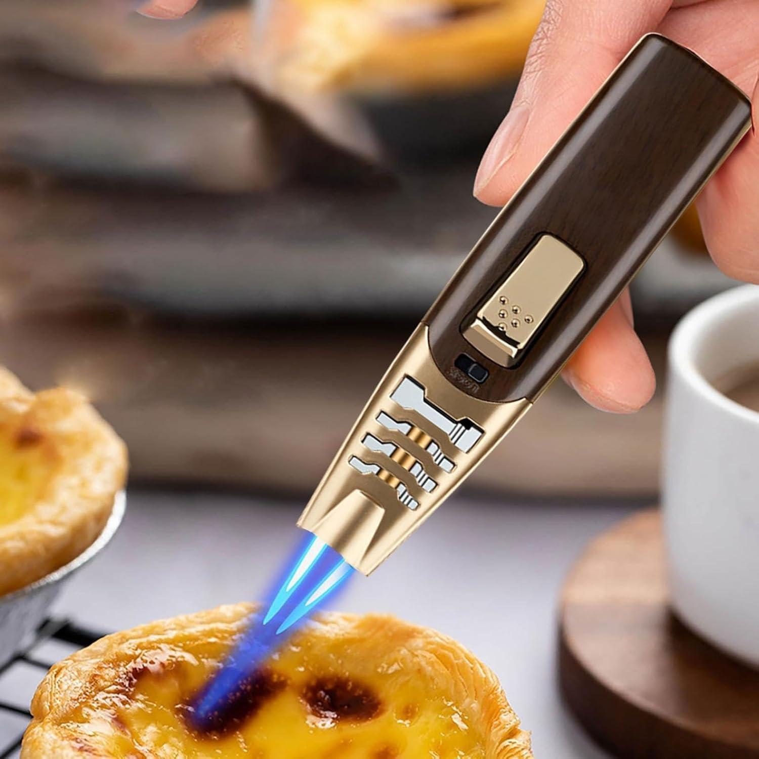 HUZHUAN HUZHUAN Fireblaze Electric Lighter Fire Blaze Lighter Powerful Adjustable Blue Flame Butane Torch Lighter Waterproof and Windproof Fireblaze Lighter Blaze Flame Lighters(2pack a)
