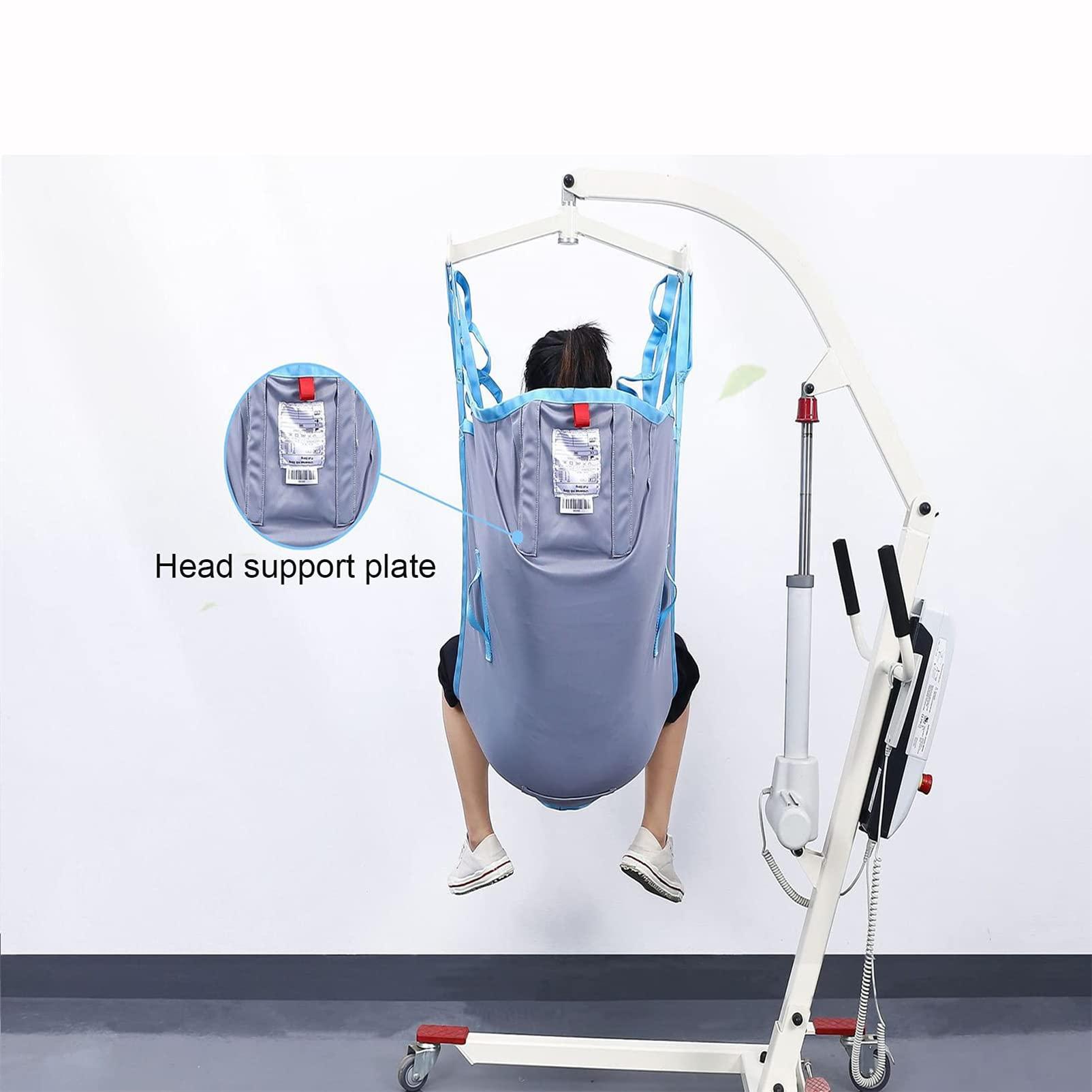 YUBING YUBING Patient Lifting Slings Full Body Patient Lift Sling, Head and Back Support, Toileting Transfer Slings, Breathable Slings for Patient Lifts with 600 lbs Mesh Weave, Large, Blue