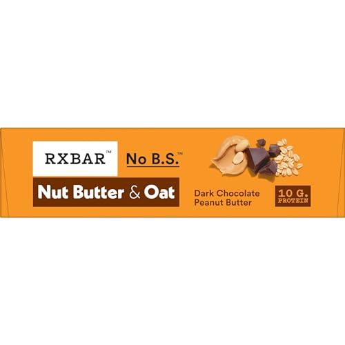 RXBAR RXBAR Nut Butter and Oat Protein Bars, Protein Snacks, Snack Bars, Dark Chocolate Peanut Butter, 9.7oz Box (5 Bars)