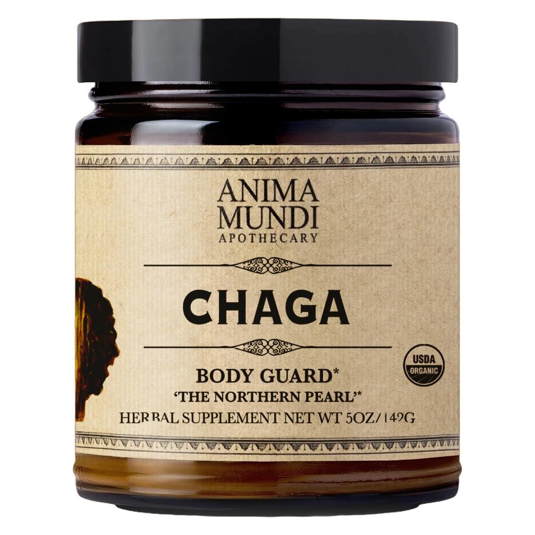Anima Mundi Apothecary Anima Mundi Chaga Mushroom Powder - Organic Chaga Mushroom Powder - Immune System Support Supplement with Organic Chaga Extract Powder - Great for Tea, Coffee and More - Anima Mundi Supplements (5oz)