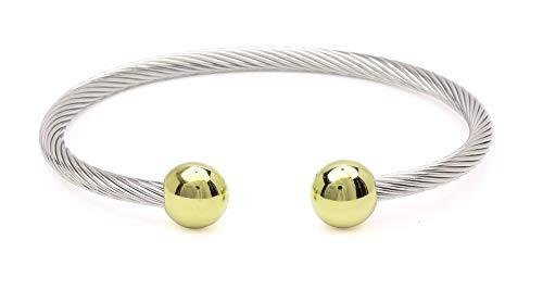 QRAY QRAY Combo Deluxe Surgical Steel Golf Athletic Bracelet (Medium: 7"~7.75")