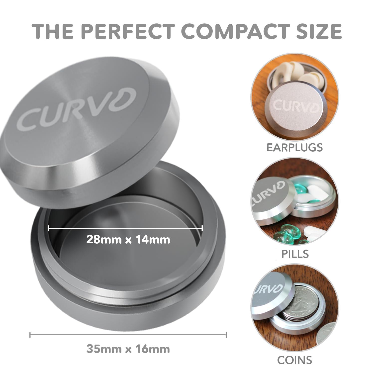 CURVD CURVD Premium Carrying Case - Durable Travel Keychain Container, Small Waterproof Holder for Earplugs, Pills, Coins Compatible with Loop, Eargasm & Vibes, or Compact Mini Purse Pill Box Container