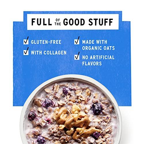 purely elizabeth Purely Elizabeth, Blueberry Walnut, Superfood Oatmeal Pouch 8oz (8oz Bag), Collagen, Gluten-Free, Organic Oats