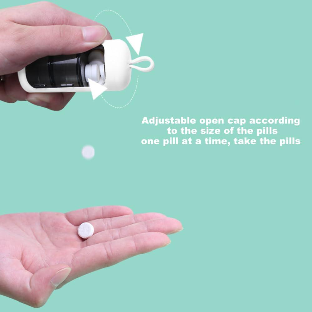 PoChy Daily Pill and Vitamin Container, Portable Pill Box,Travel Pill Organizer, Daily Pill Case Holder to Medication, Supplements, Small Medicine Box Prefect as a Gift, for Office, Trip, Gym