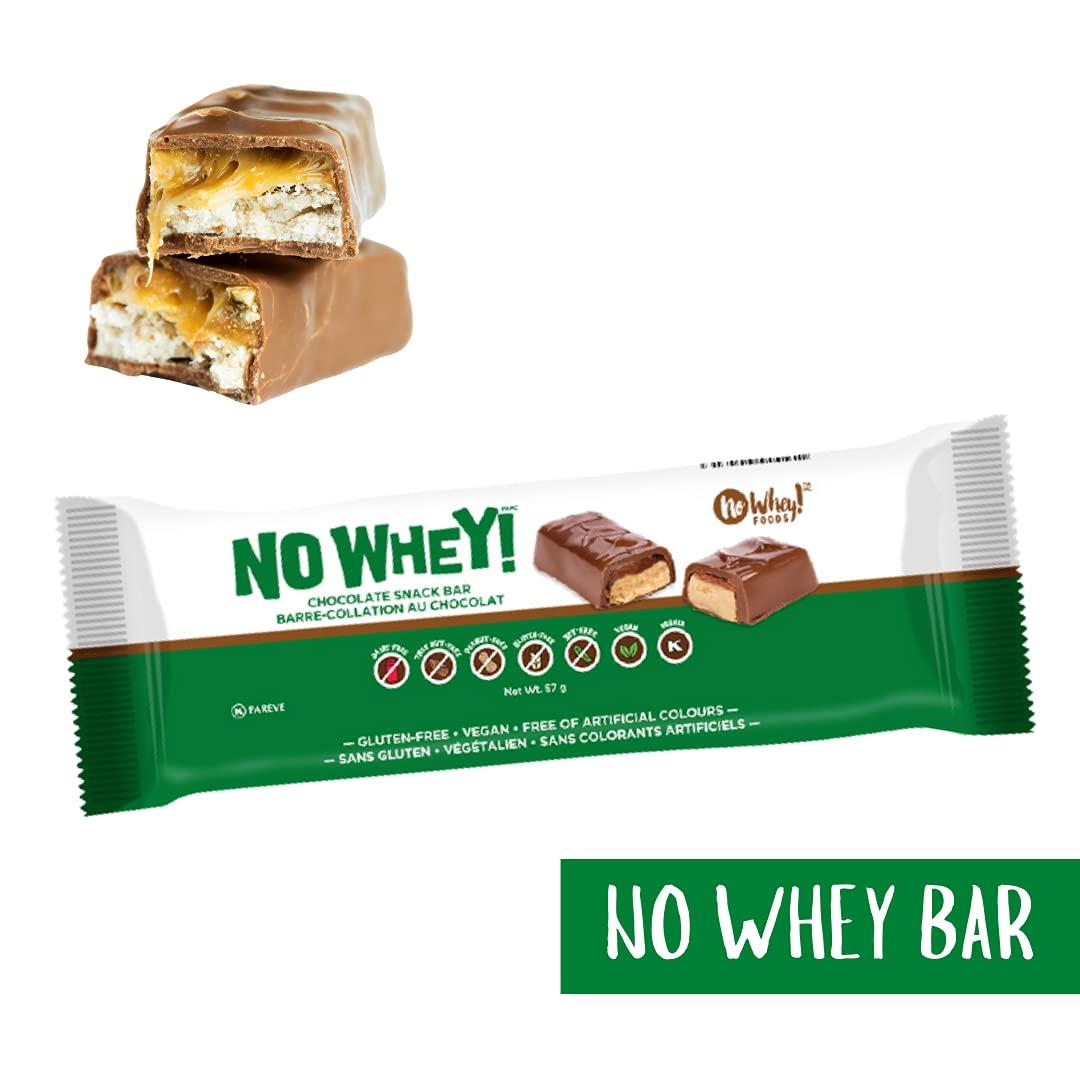 No Whey! Foods Vegan, Gluten Free, Nut Free | Chocolate Candy Nougat and Caramel Bars (3 Pack) | Dairy Free, Soy Free, Sesame Free | Allergy Friendly Snacks | No Whey Foods