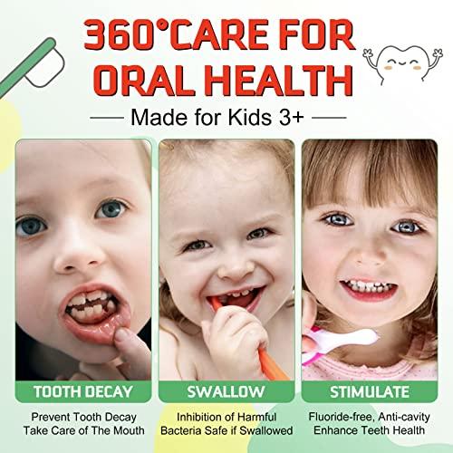 Pegciz Foam Toothpaste Kids, Toddler Foam Toothpaste with Low Fluoride for U Shaped Toothbrush, Foaming Toothpaste and Mouthwash for Dental Care for Children Kids Age for 3 and Up (Watermelon+Blueberry)