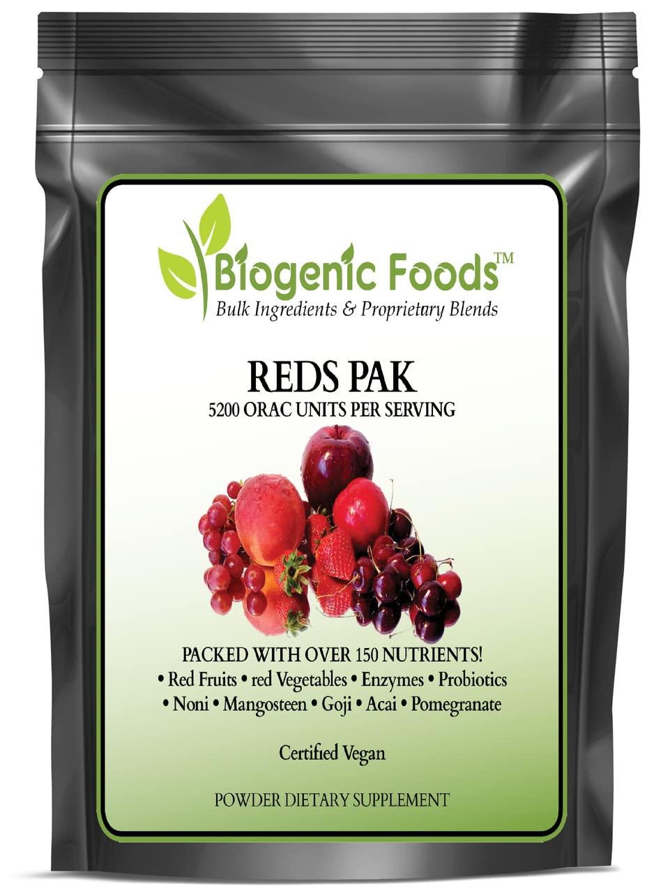 Biogenic Foods Reds Pak - Natural Super Fruit & Vegetable Blend w/Antioxidants & Phytonutrients ING: Organic Powder